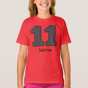 11th Namn V22 för födelsedagPLÄDanpassningsbar T Shirt