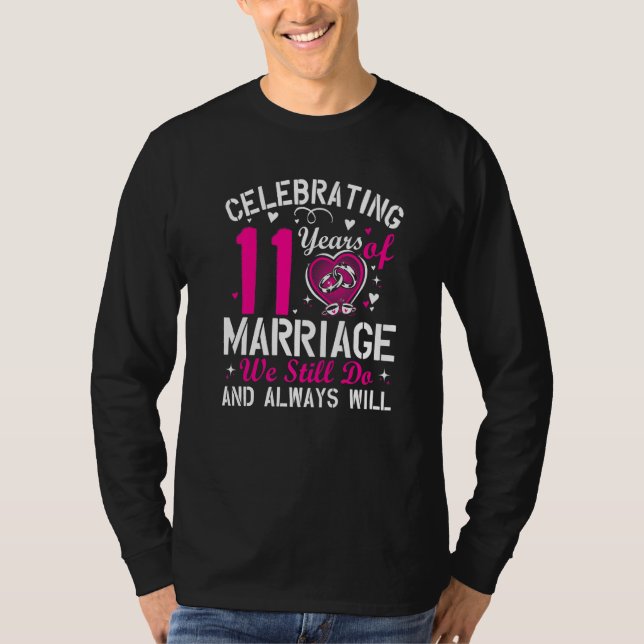 11th Wedding Anniversary Matching Couple Men Women T Shirt (Framsida)
