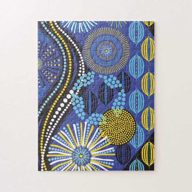 11x14 Abstract Tribal Puzzle for Colorblind People Pussel (Vertikal)