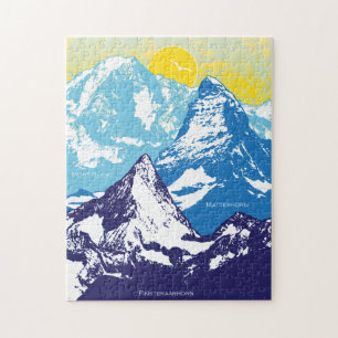 11x14 Alpine Peaks Puzzle för färgblinda personer Pussel