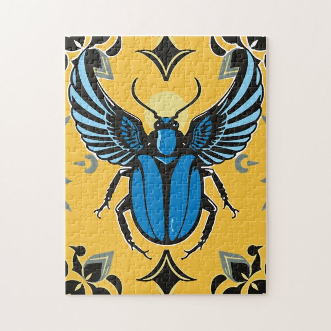 11x14 Art Deco Scarab Puzzle för färgblinda Pussel (Vertikal)