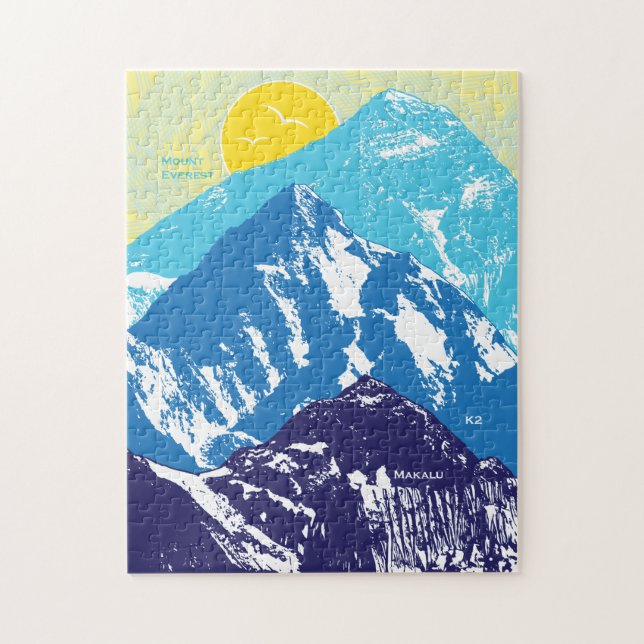 11x14 Himalayan Peaks Puzzle för färgblinda Pussel (Vertikal)