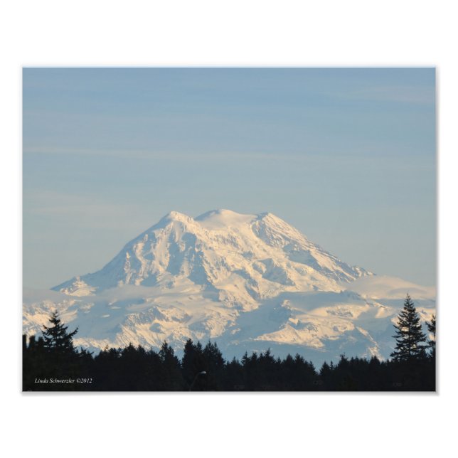 11X14 Mount Rainier Fototryck (Framsidan)