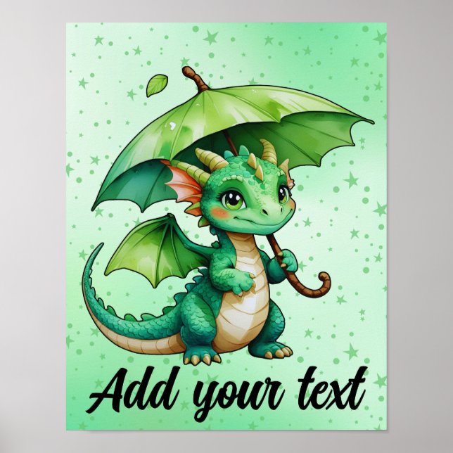 11x14 Pastel Dragon Wall Art Poster (Framsidan)