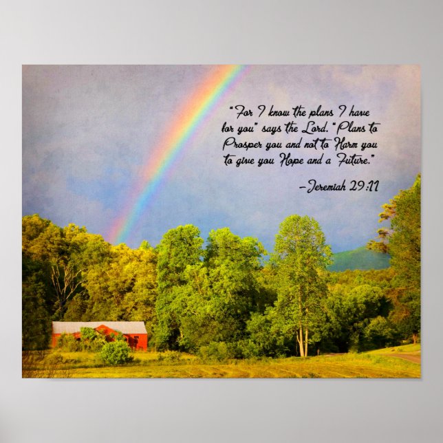11x14 Skriv ut - Jeremiah 29:11... För jag känner  Poster (Framsidan)