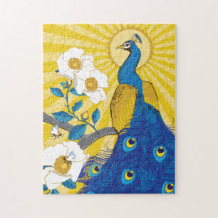 11x14 Söt Peacock Puzzle för färgblinda Pussel