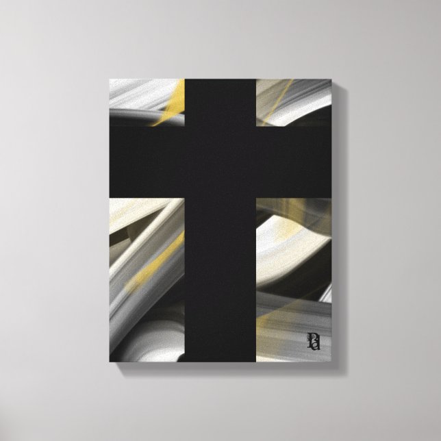 11x14" Trend Abstract Art Canvas Black White Gold (Framsida)