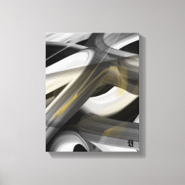 11x14" Trend Abstract Art Canvas Black White Gold