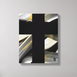 11x14" Trend Abstrakt Konst Canvas Svart Vitt Guld