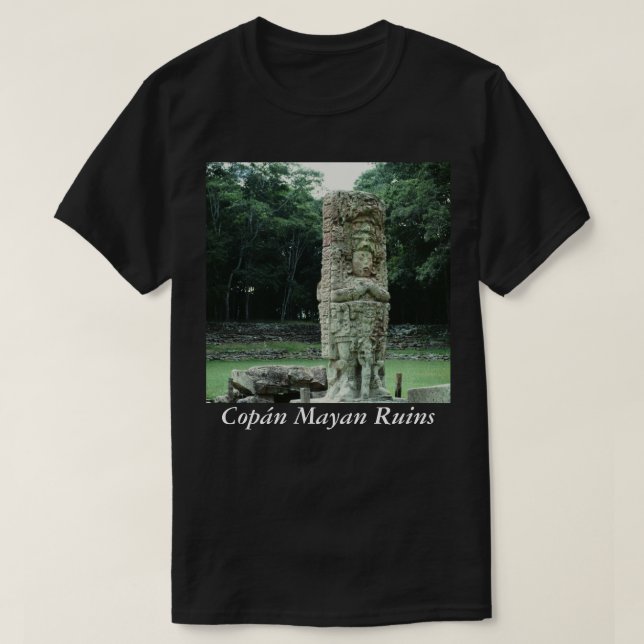 1200 BC Copan Mayan Ruins Honduras Photo Designad T-shirt (Design framsida)