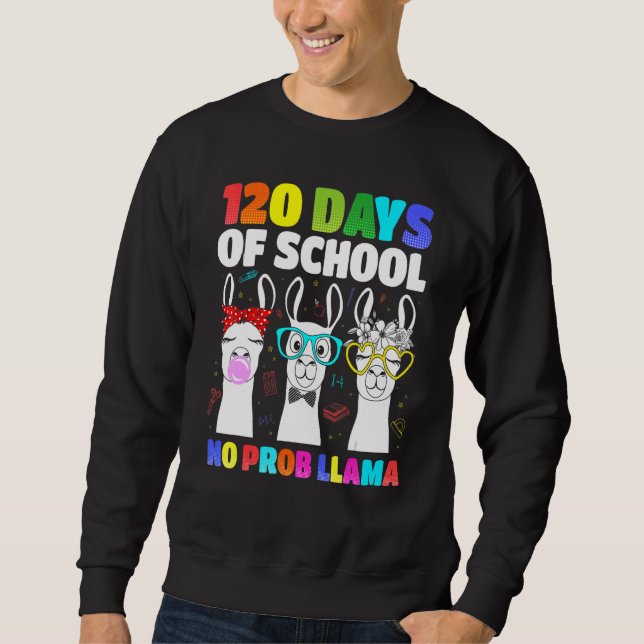 120 dagar i skolan: Prob llama Llama-lärare 100 Lång Ärmad Tröja (Framsida)