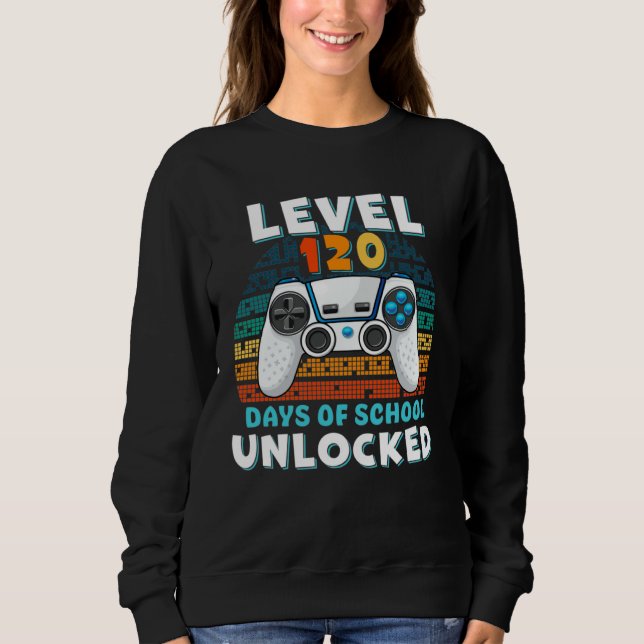 120 Days Of School Level Unlocked Gamer Video Game T Shirt (Framsida)
