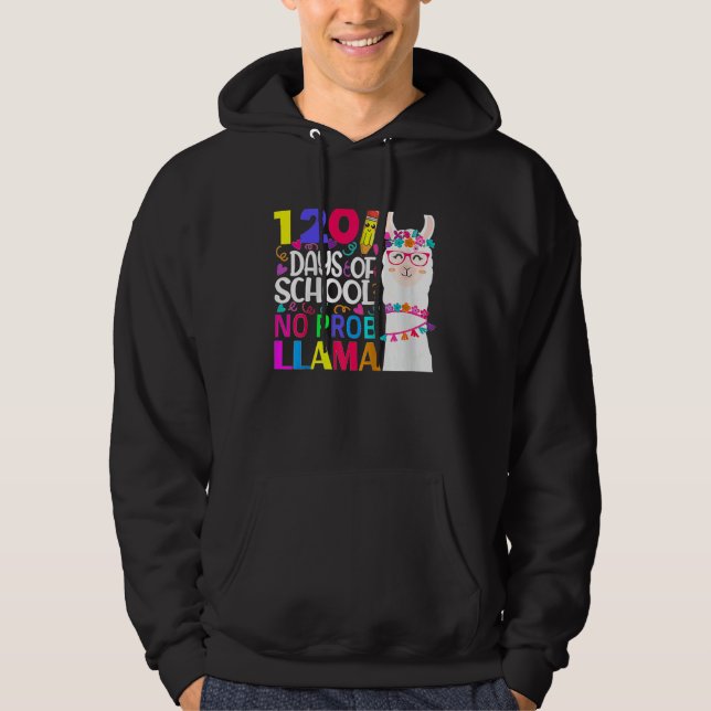 120 Days Of School No Prob llama Llama Teacher And Hoodie (Framsida)