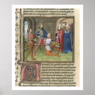 120 f.522v Knighting of Lancelot from 'the 'the Kn Poster
