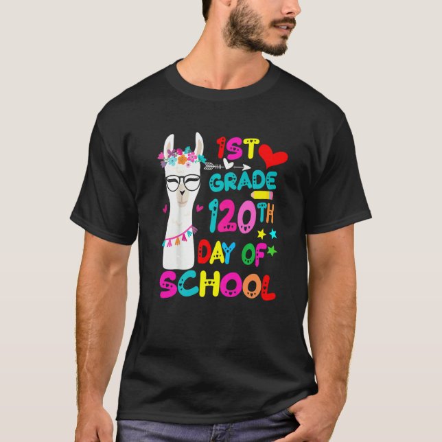 120th Day Of School No Prob Llama Happy 120th Day  T Shirt (Framsida)