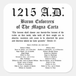 1215 A.D.™ Magna Carta Artikel 61 Stickers Fyrkantigt Klistermärke