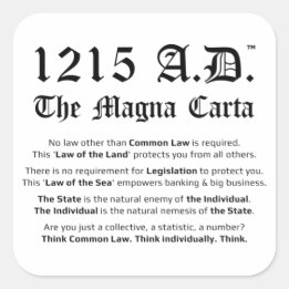 1215 A.D.™ Magna Carta Common Law Stickers Fyrkantigt Klistermärke