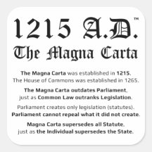 1215 A.D.™ Magna Carta Common Law Stickers