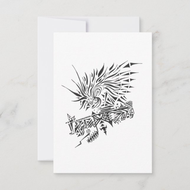 122 Black White Abstract Tribal Tattoo Art Tack Kort (Framsida)