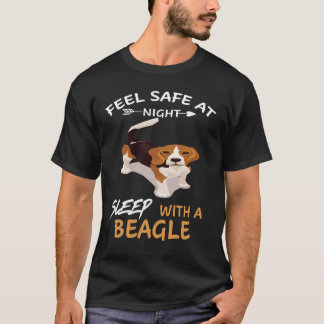 122 Känn Säker vid nattsömn med beagel T Shirt