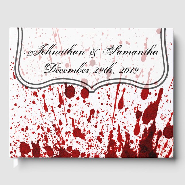 122 Page Bröllop Guestbook Blood Splatter Vampire Gästböcker (Framsida)