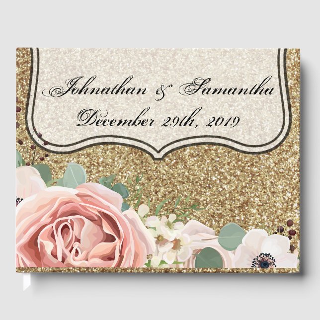 122 Page Bröllop Guestbook Geometric Garden Ro Gästböcker (Framsida)