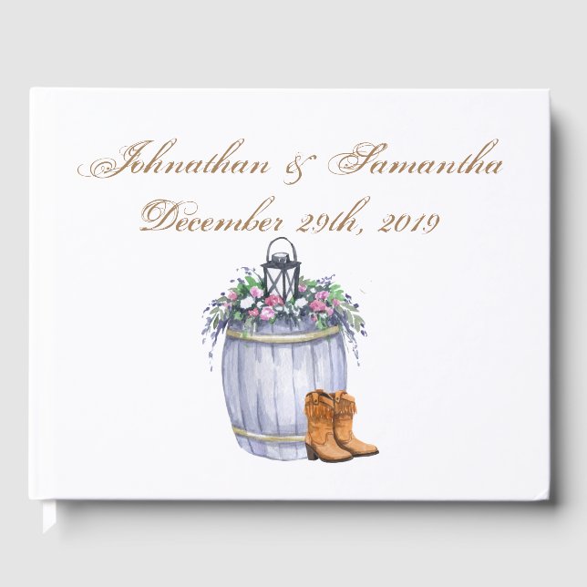 122 Page Bröllop Guestbook-Landsbyggsbröllopet, so Gästböcker (Framsida)