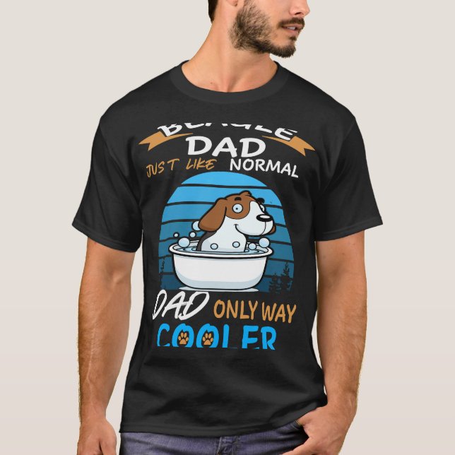   122 Pappa - Beagle Pappa Kylare T Shirt (Framsida)
