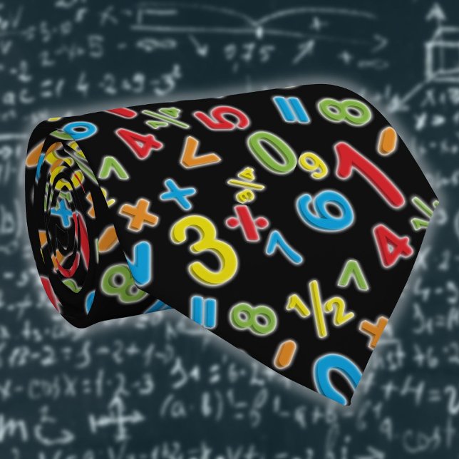 123 Matematik med siffror Slips (123 Numbers Math Modern Colorful Neck Tie)