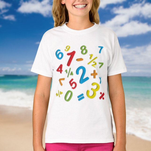123 Nummer Matematik Färgglad T Shirt (123 Numbers Math Colorful T-Shirt)