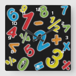 123 Nummer Matematik Fyrkantig Klocka