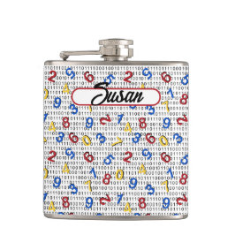 123 Röd Gult Blå svart, vit binär Fickplunta