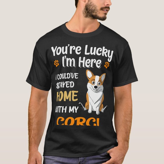 124 jag kunde ha stannat hemma med Corgi T Shirt (Framsida)