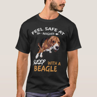 124 Känn Säker vid nattsömn med beagel T Shirt