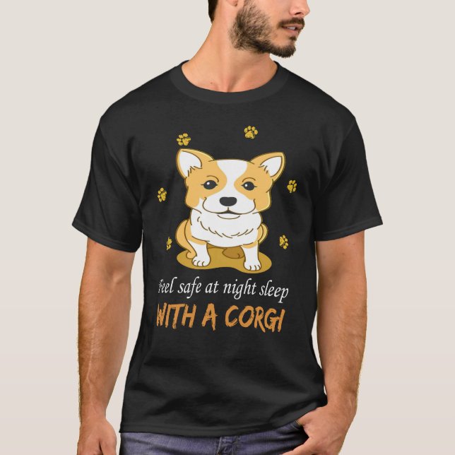 125 Säker vid nattsömn med Corgi T Shirt (Framsida)