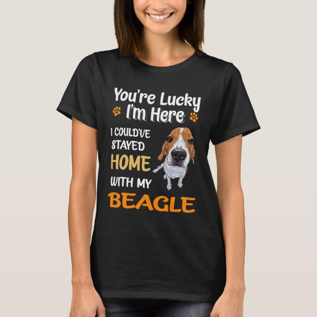 127 Du är glad - hem med min beagel T Shirt (Framsida)
