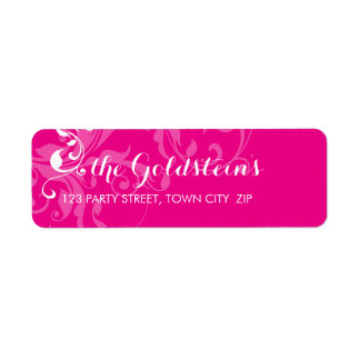 128-marinens BAT MITZVAH elegant blomstrar shock r Returadress Etikett