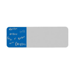 129 BLÅ MATEMATISKA EQUATIONS MATH ALGEBRA EDUCAT RETURADRESS ETIKETT
