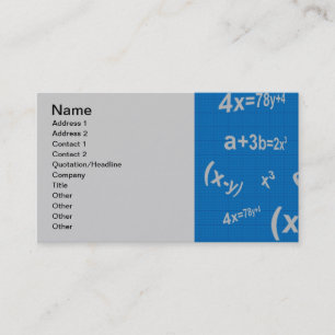 129 BLÅ MATEMATISKA EQUATIONS MATH ALGEBRA EDUCAT VISITKORT