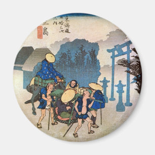 12. 三島宿 広重 Mishima-juku, Hiroshige, Ukiyo-e Magnet