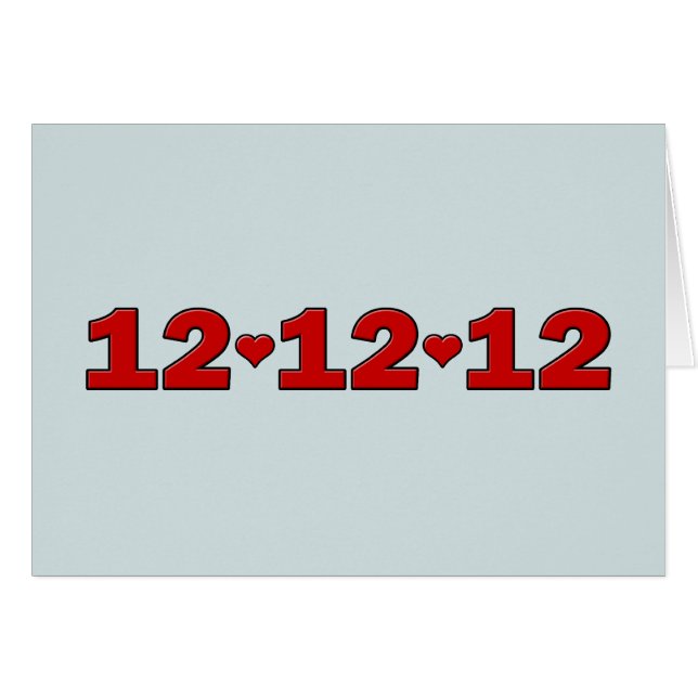 12.12.12 Hjärter Hälsningskort (Framsidan Horizontal)