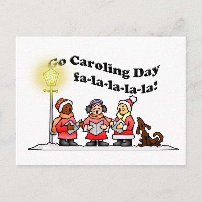 12-20 Go Caroling Day Vykort (Framsida)