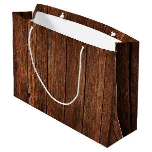12,5lx4wx9h Stor Gift Bag Barn Wood Land Rusti
