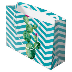 12,5lx4wx9h Stor Gift Bag Boho Cacti Cactus Succu