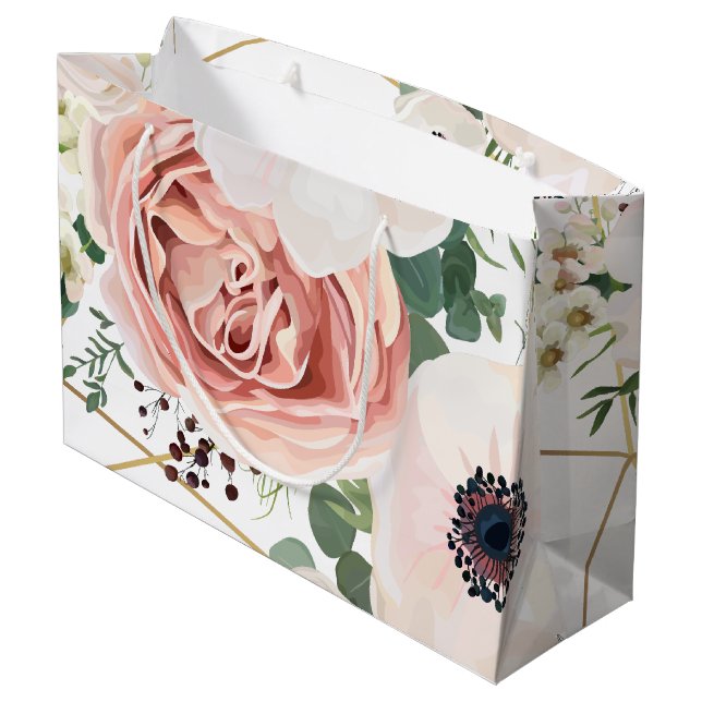 12,5lx4wx9h Stor Gift Bag Geometric Garden Ro (Baksidan Vinklad)