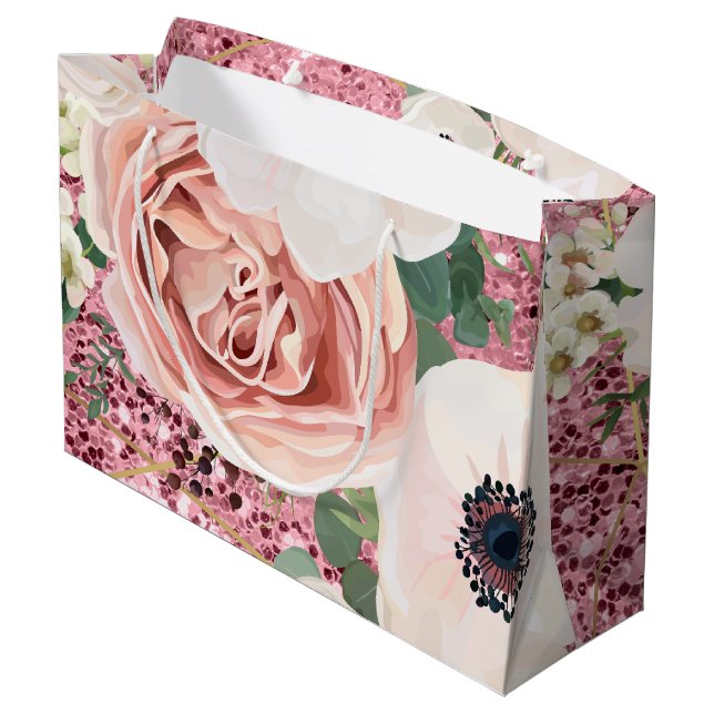 12,5lx4wx9h Stor Gift Bag Geometric Garden Ro (Baksidan Vinklad)