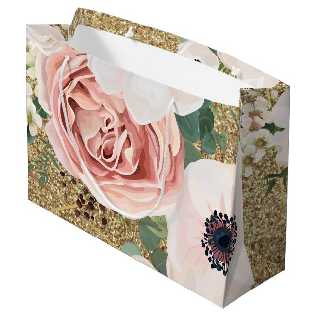 12,5lx4wx9h Stor Gift Bag Geometric Garden Ro (Baksidan Vinklad)