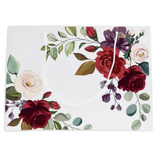 12,5lx4wx9h Stor Gift Bag Vit ros Guld Geomet