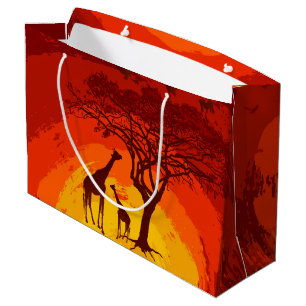 12,5lx4wx9h Stor Gift BagAfrican Safari Giraffe S