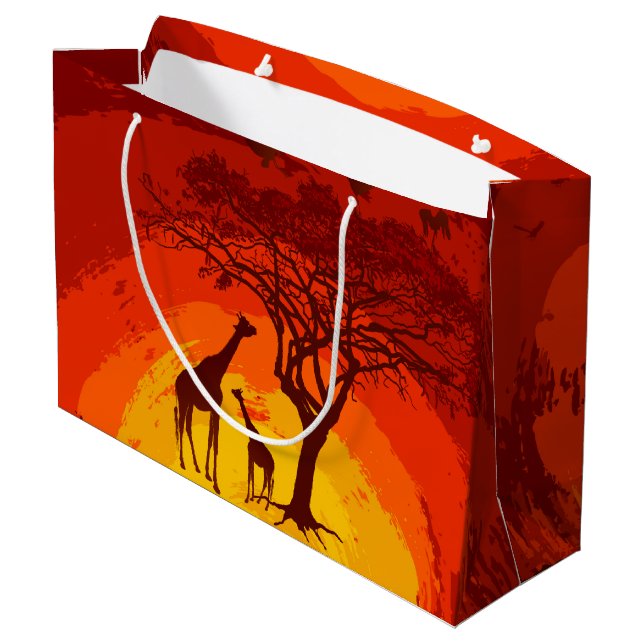 12,5lx4wx9h Stor Gift BagAfrican Safari Giraffe S (Baksidan Vinklad)